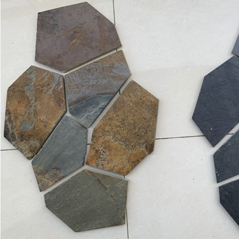 0成交0吨碎拼乱型石绣色垒墙石铺面用文化石冰裂纹厂家直供 页岩板