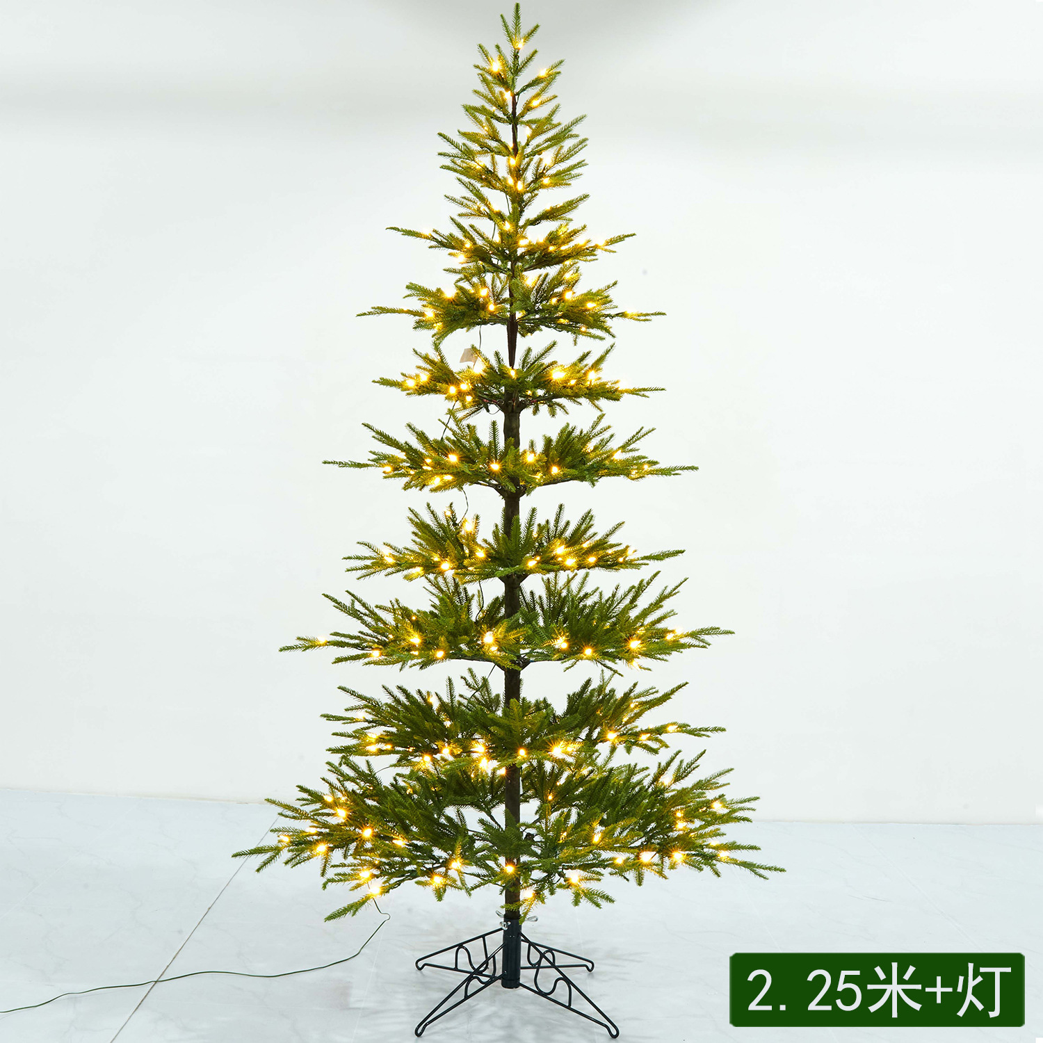 Christmas New High-End Simulation Automatic Christmas Tree Decorations Nordic Dazzling Lamp PE Pine Branch Export Foreign Trade Exclusive