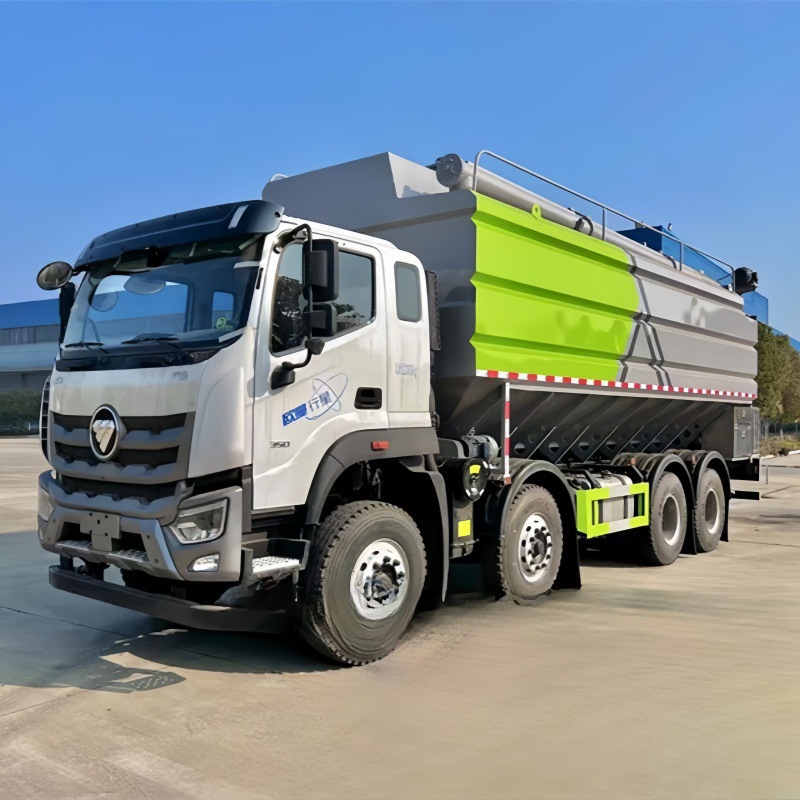 福田欧曼40方散装饲料车液压 猪料运输车 顶部绞龙用液压控制举升