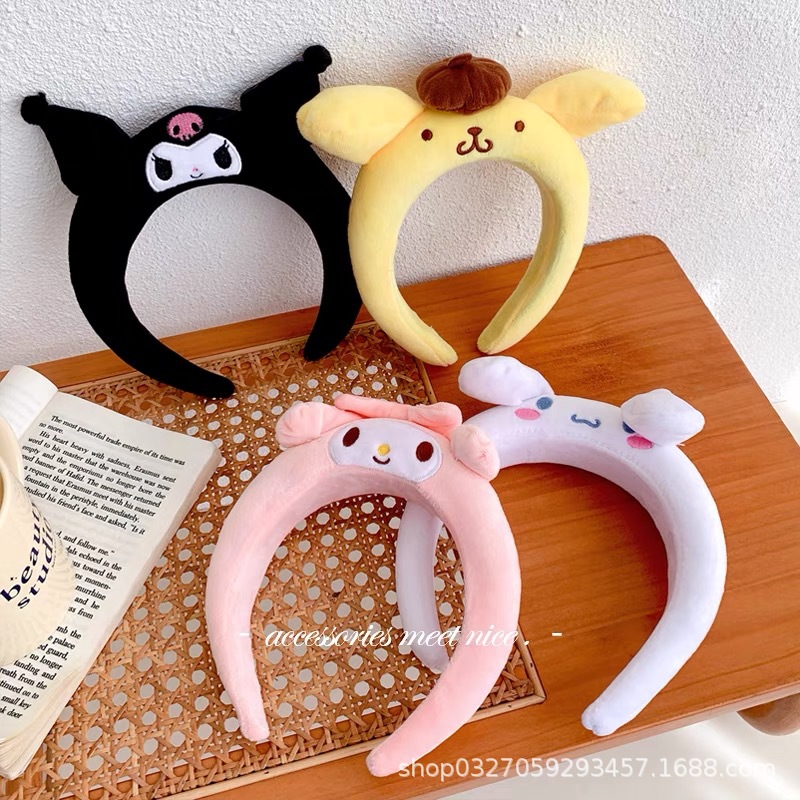 Cute Cinnamoroll Babycinnamoroll Cartoon Fluffy Hair Band Female Hairpin for Hair Washing Headband Clow M Melody Autumn and Winter Internet Celebrity