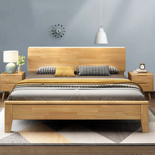 北欧实木床 现代简约民宿家具1.5m单双人床1.8米主卧室高箱储物床