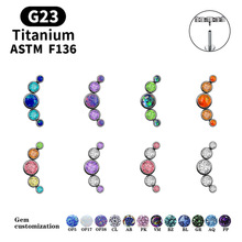 五颗钻澳宝G23钛合金唇钉耳钉现货直供圆形水钻医用钢唇钉唇饰品