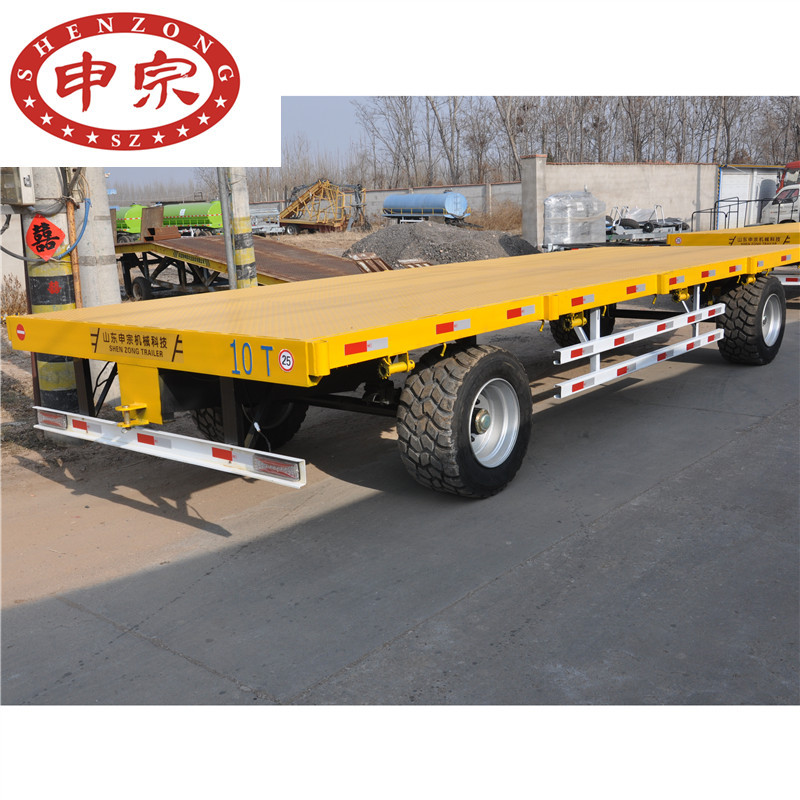 5吨平板拖车 全挂转运拖车 农用拖拉机运输挂车 平板挂车