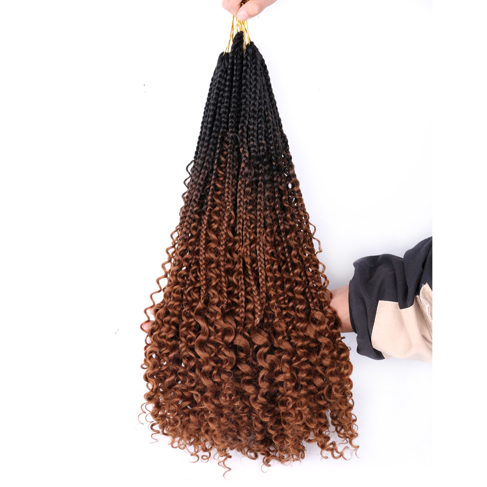 时尚钩针假发彩色空气灵感三股辫 river box braiding 一件代发