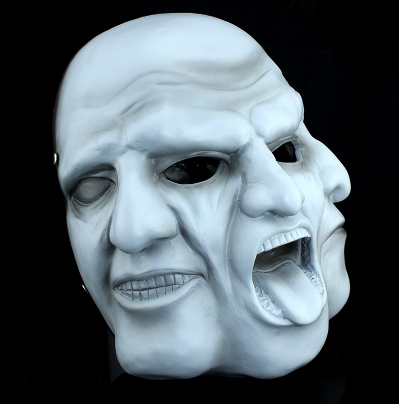 万圣节面具收获日三面人面具cos恐怖角色扮演酒吧派对游戏道具