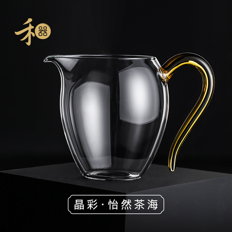 台湾禾器公道杯晶彩怡然茶海手工高硼硅耐热玻璃茶器高档功夫茶具