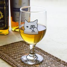 和你的小猫一起喝酒创意可爱猫咪红酒杯子玻璃高脚杯330ml啤酒杯