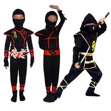 万圣节儿童日本忍者服装cosplay带刀刺客套装夜间蒙面武士衣服