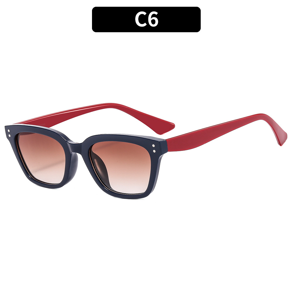 2023 Tik Tok Live Stream Hot-Selling Sunglasses Personalized Two-Color Small Frame Beige Nail Sunglasses High-Grade Sense Glasses