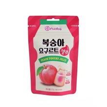 批发韩国原装进口品可粒水蜜桃味夹心软糖50g8袋一盒