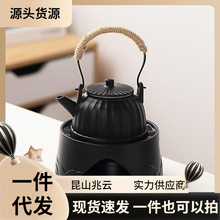 煮茶器日式壶温茶炉提梁侧把复古手提粗陶功夫茶具套装家用泡茶