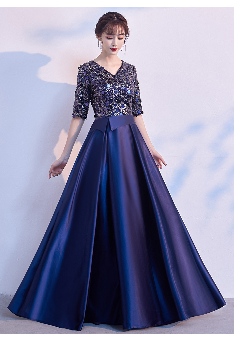 大合唱团礼服女2022新款演出服长款亮片独唱现代主持人气质合唱服