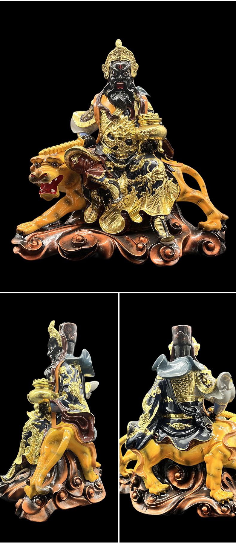 武财神神像 坐骑赵公明天地财神爷 家用寺庙供奉摆件佛像 树脂