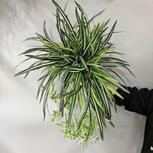 厂家现货批发仿真绿植白边叶 塑料软胶手感吊兰叶 花艺家居装饰品