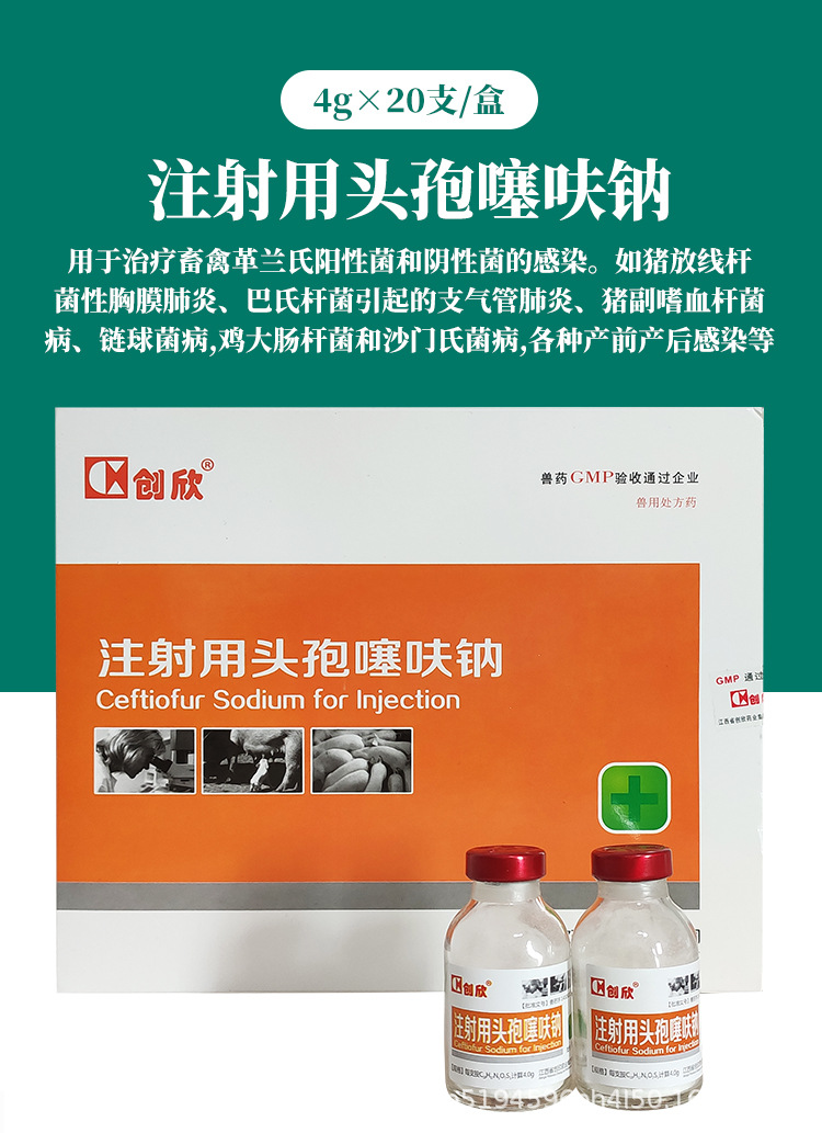江西兽药兽用头孢噻呋钠 兽药猪药粉针猪牛羊孕畜可用头孢噻呋钠