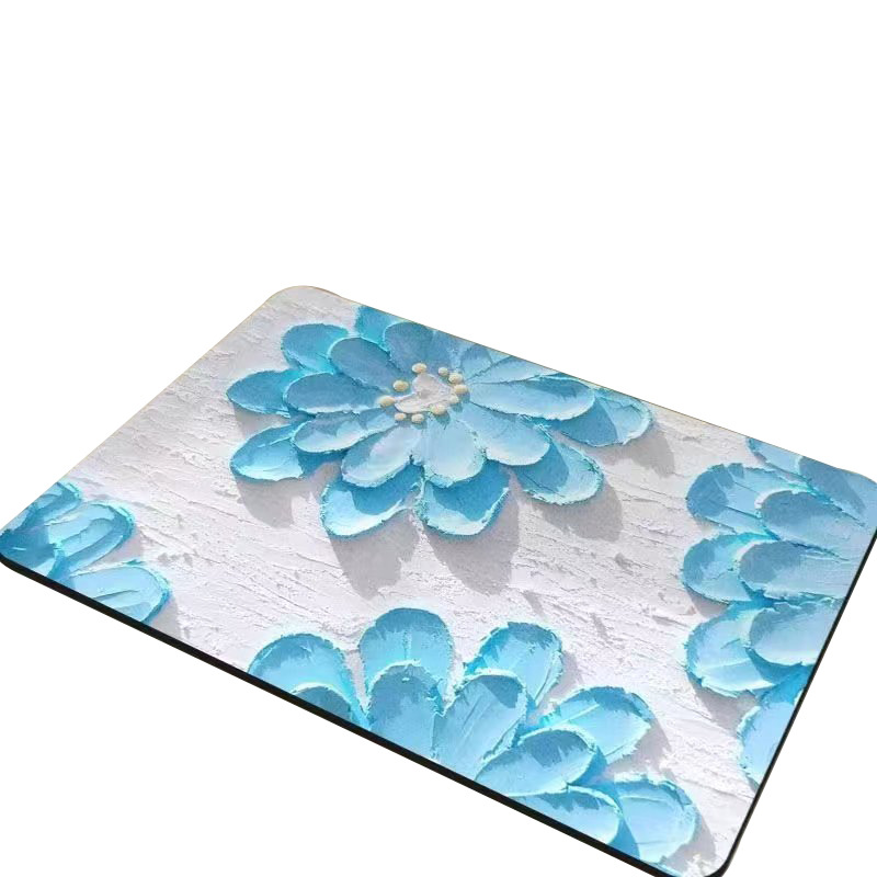 European-Style Classical Flower Oil Painting Soft Diatom Ooze Bathroom Bathroom Absorbent Non-Slip Quick-Drying Floor Mat Kitchen Stain-Resistant Mat
