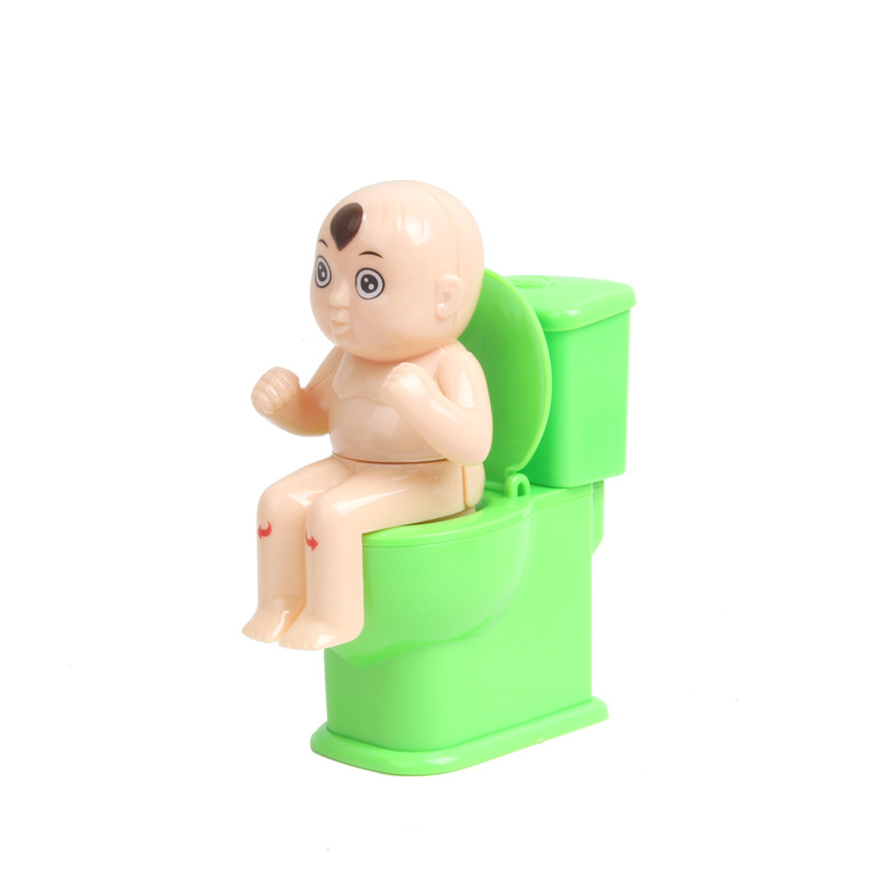 Creative Tricky Toilet Doll Toy Decompression Whole Person Water Spray Toilet Toys Water Jet Toilet Sitting Doll