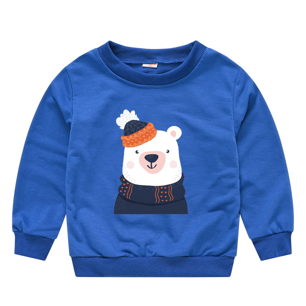 春秋新款儿童卫衣套头衫男女幼儿园学生班服儿童卡通连帽卫衣批发