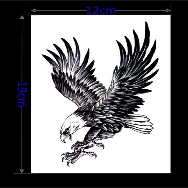 花臂纹身贴防水男潮个性持久半臂刺青欧美网红狼鹰大图案贴纸