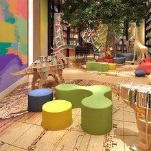 异形创意组合沙发幼儿园早教中心百变儿童等候休息区拼图凳软包凳