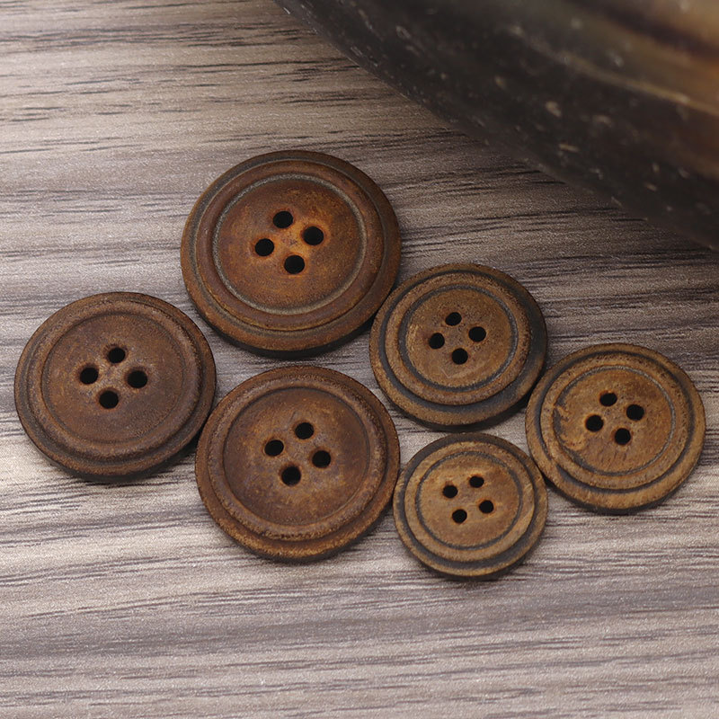 火烧真牛角扣西服四眼纽扣扣子高档休闲西装风衣大衣外套钮扣批发