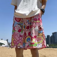 草莓熊联名新款运动短裤男女宽松五分薄款速干休闲情侣沙滩裤夏装