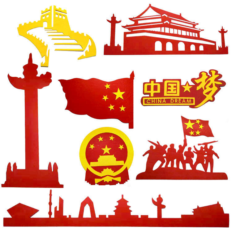 天安门侧门,华表,天坛,革命战士,中国梦颜色分类默认图案卡通动画风格