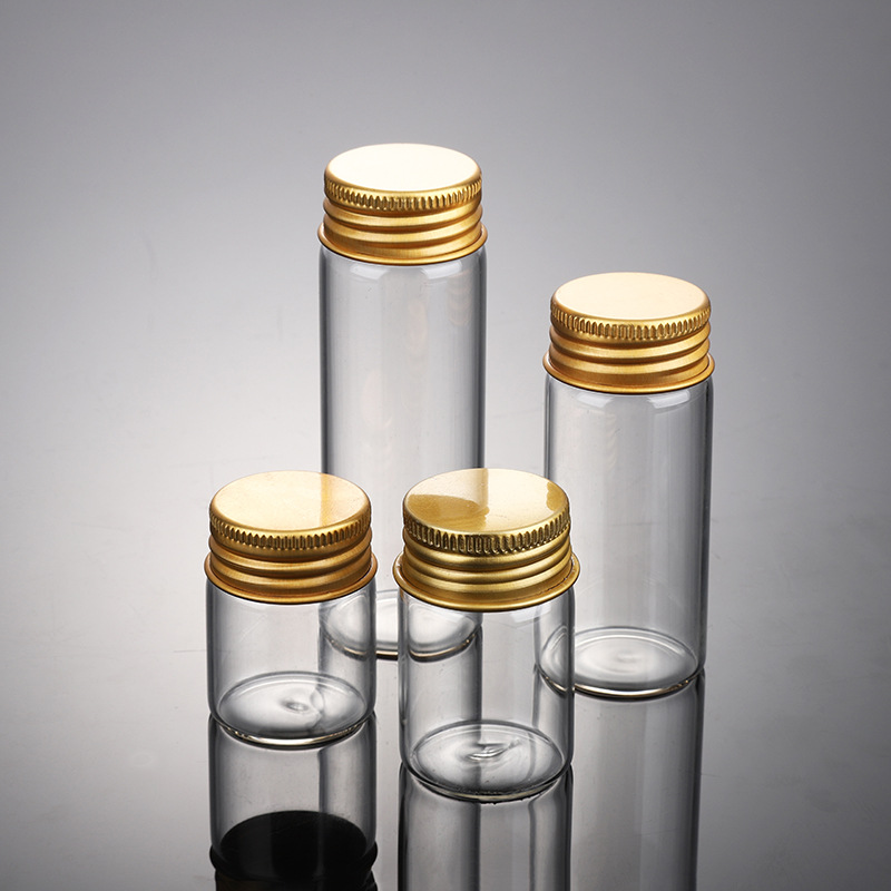 Factory Wholesale Cylindrical Control Screw Bottle Transparent Glass Portable Travel Cosmetic Essence Sub-Packaging Sample Bottle