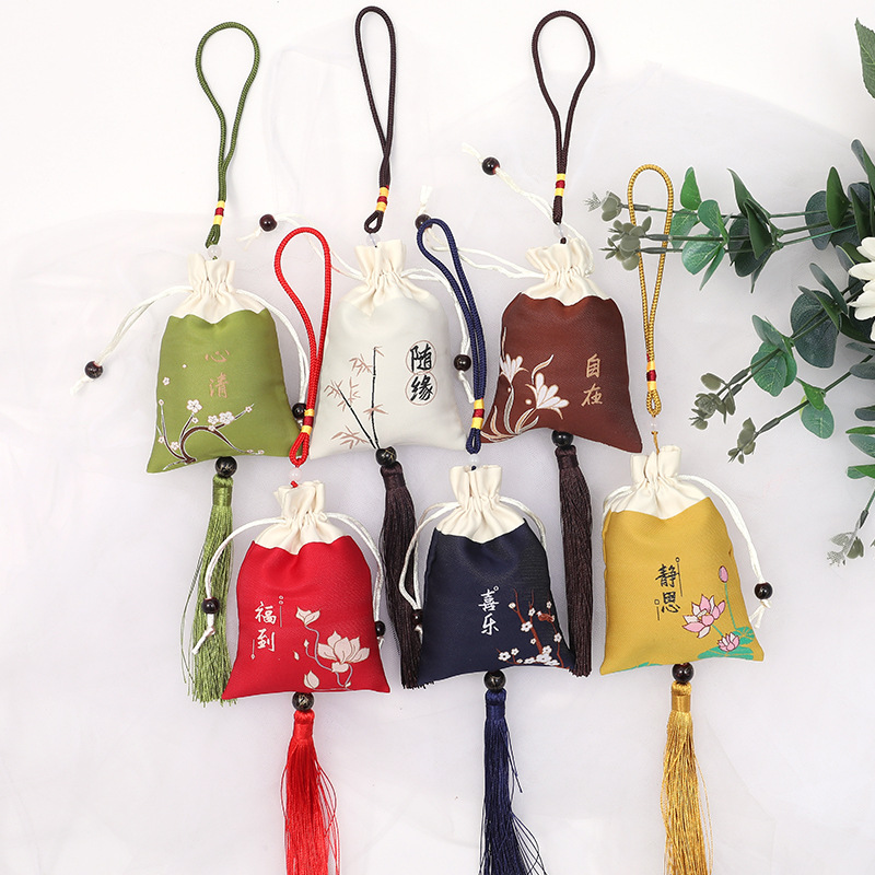 端午节祈福香囊中国风流苏护身符锦囊织绣小荷包驱蚊禅意车挂香包