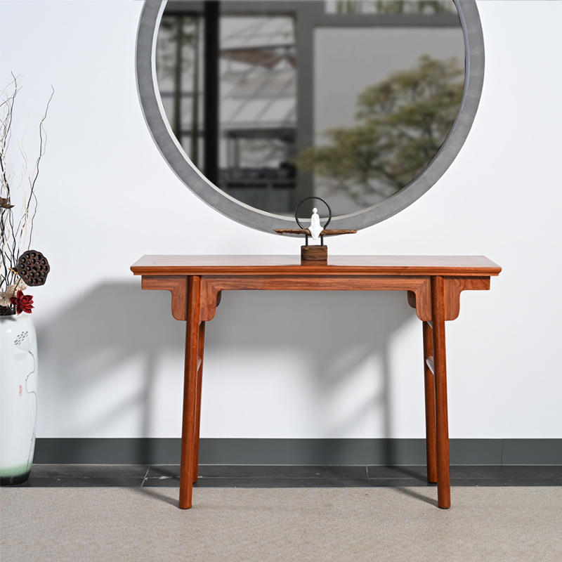 实木玄关桌供桌摆台新中式翘头案现代简约木质条案玄关案台条桌-报价