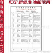 船用货船应变部署表船舶非油船溢油应变部署表彩色2023中英文版