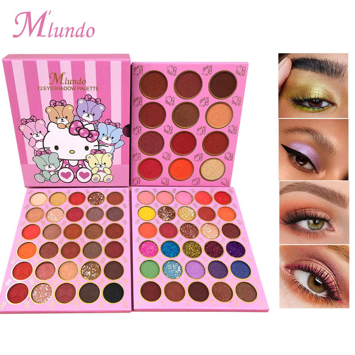 Foreign Trade Cross-Border Mlundo70 Color Shimmer Matte Mixed Boxed Paper Eye Shadow Easy to Color Eye Shadow Plate Makeup Wholesale