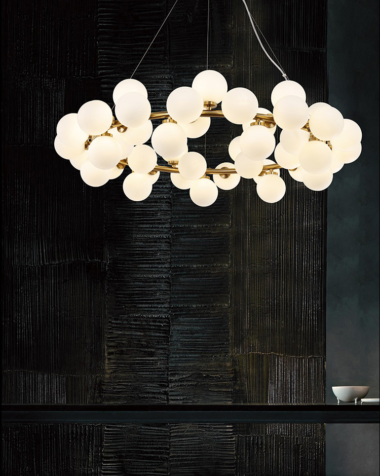 后现代环形分子魔豆吊灯客厅书房创意儿童房公主花环梦幻家居吊灯