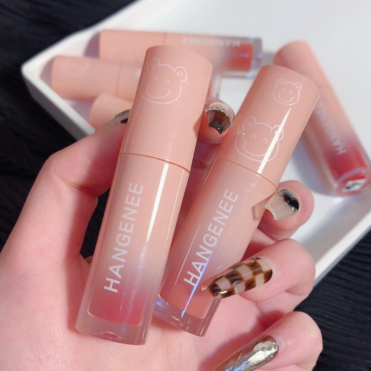 hangenee韩姬妮唇釉镜面水光渐变熊口红女学生小众品牌渐变熊唇泥