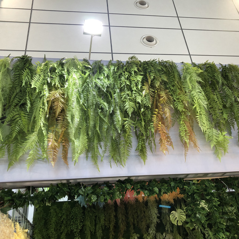 Simulation Green Plant Simulation Fern Large Wall Hanging Ceiling Decoration Persian Grass Hanging Plant Wall Accessories Ceiling