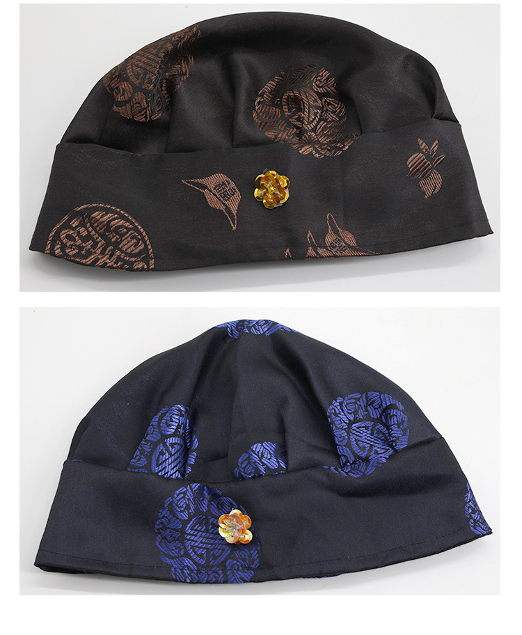 福圈寿帽 提花麻纱女帽 柳州立天殡葬殡仪祭祀用品寿衣批发