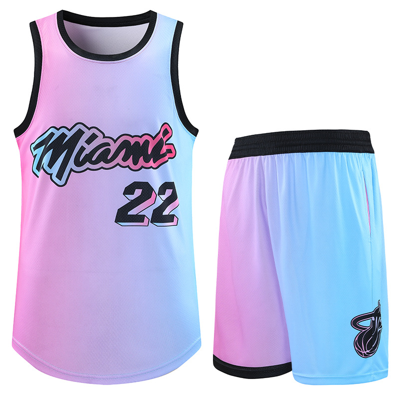 热火队球衣巴特勒22号南海岸迈阿密城市版篮球服男夏套装背心短裤