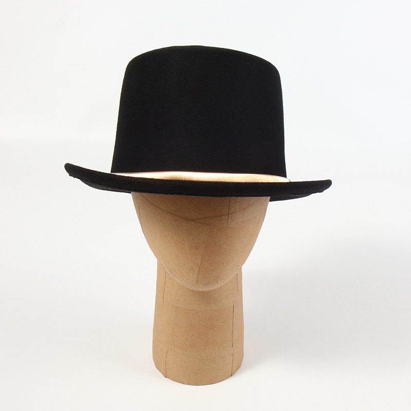 跨境魔术帽链条圆环装饰舞台帽高筒帽总统帽绅士礼帽英伦爵士帽