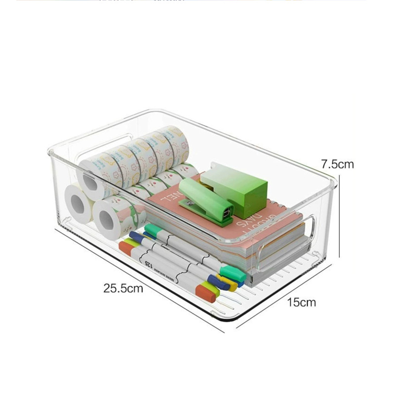 Desktop Storage Box Household Transparent Basket Dormitory Stationery Snacks Sundries Storage Box Cosmetics Mask Storage Rack