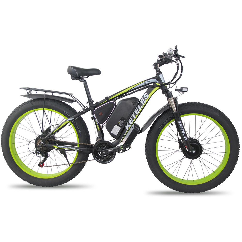 keteles电动山地自行48v26ah助力车沙滩电动车前后两驱电机k800