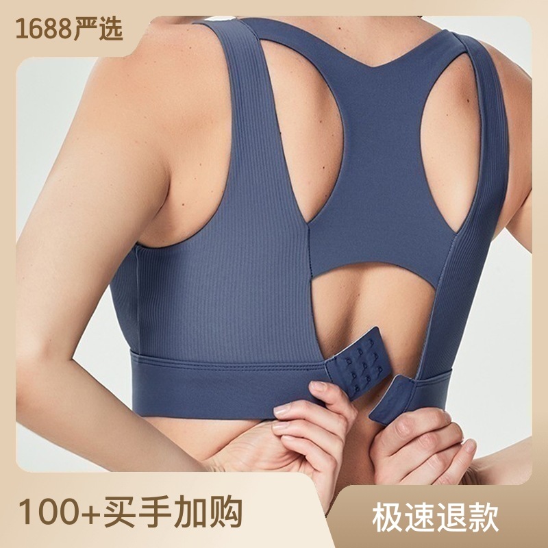 2032-1 Professional High-Strength Large Size Sports Bra Shockproof Running Push up Workout Yoga Bra Height Support