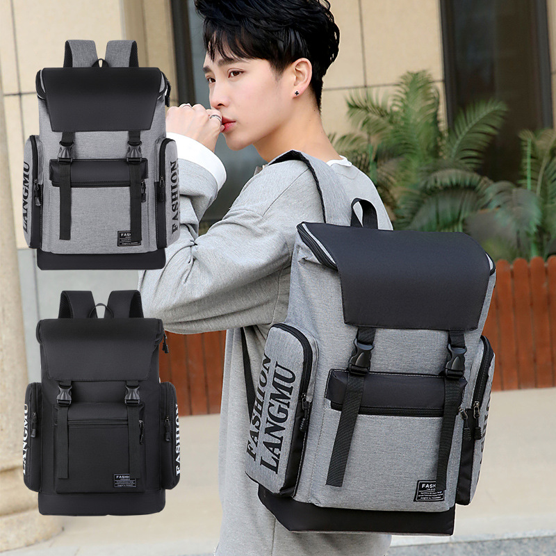 flip backpack personalized letter student schoolbag cross-border backpack outdoor large capacity backpack