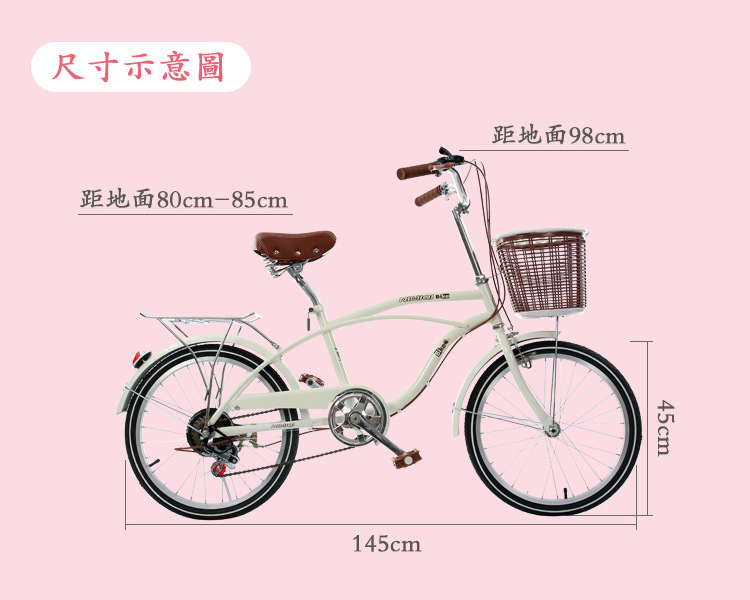 学生成人儿童淑女变速车 通勤女式自行车20寸轻便自行车