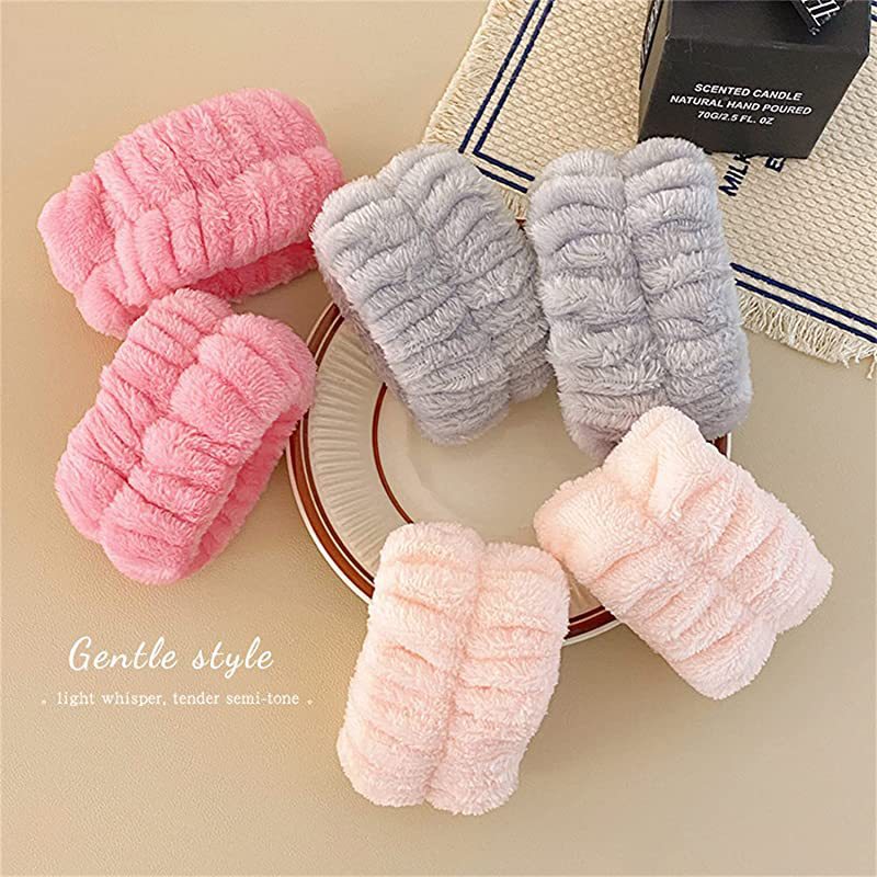 Wrist Strap Face Wash Female Cross-Border Foreign Trade Wholesale Flannel Sports Yoga Hair Band Plush Solid Color Waterproof Sweat Wiping