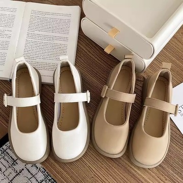 玛丽珍鞋女2024秋季新款甜酷浅口小皮鞋低跟平底晚晚风休闲单鞋