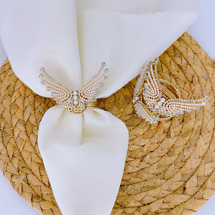 New Alloy Wings Napkin Ring Table Top Decoration Napkin Ring Small Gift Napkin Ring Wedding Hotel Tissue Buckle