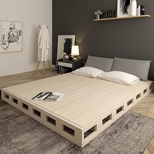 实木硬板床垫木板护腰床架1.5双人1.8米硬榻榻米排骨架地台床