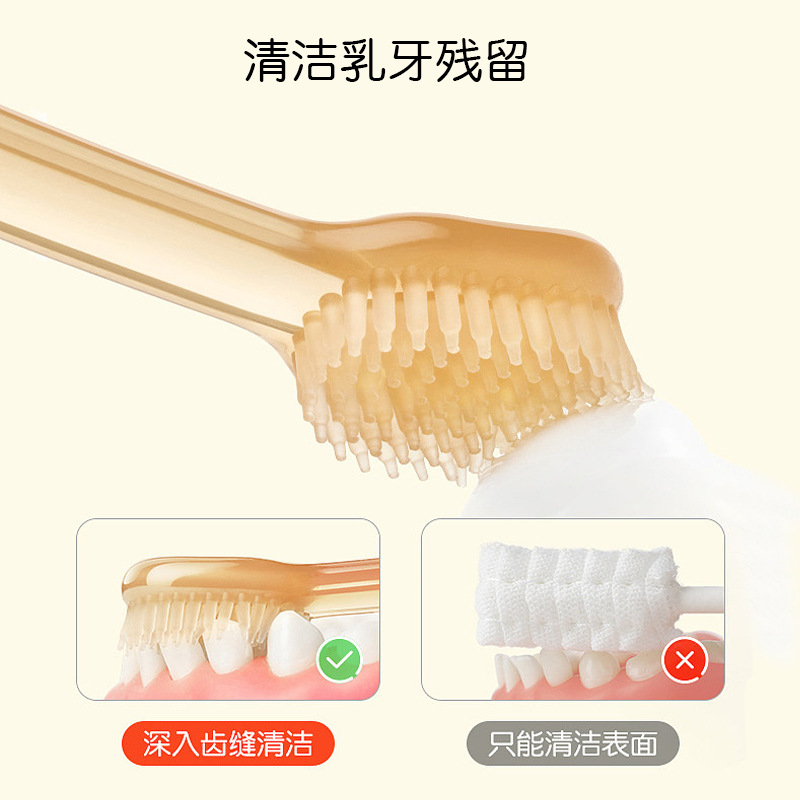 Baby Toothbrush Edible Silicon Nipple Toothbrush Set Baby Toothbrush Tongue Scraper Children's Toothbrush Soft Hair Wholesale