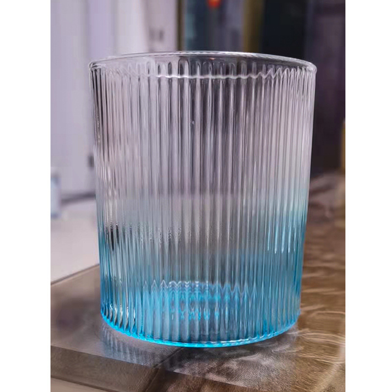 日式玻璃创意酒杯竖条纹筋纹杯竖纹玻璃杯家用北欧简约杯子ins风