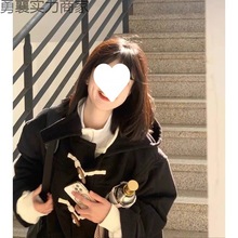 牛角扣毛呢外套女秋冬新款韩版休闲小个子中长款学院风外套呢子衣